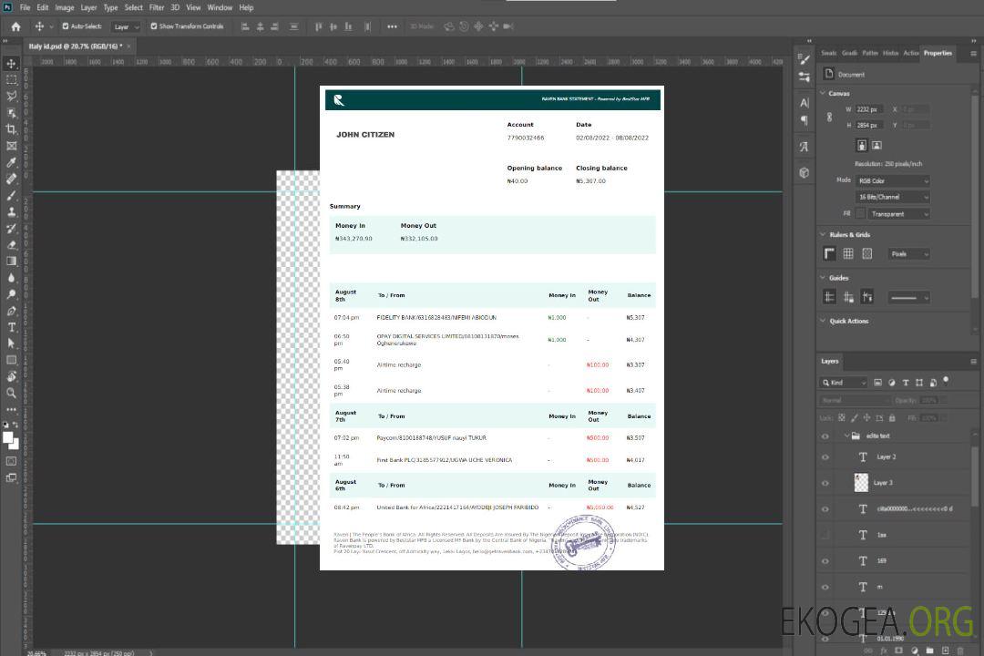Nigeria Raven Bank relevé modèle Word et PDF scr template Nigeria Raven Bank relevé modèle Word et PDF scr template